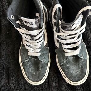 Vans Black and White High-Top Skate Sneakers